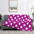 thumbnail image 2 of Yiaed Purlpe And White Polka Dot Print Blanket Throw Blanket Soft Cozy Flannel Blanket for Home Bed Sofa Couch Chair-50"x40", 2 of 6