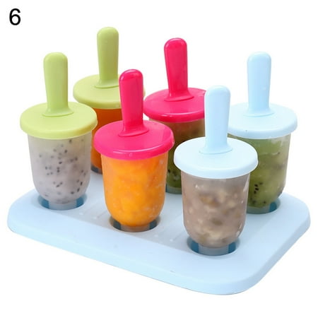 

LIHUA 6 Cell Plastic Kithcen DIY Frozen Ice Cream Mould Popsicle Maker Lolly Tray