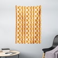thumbnail image 1 of Retro Tapestry, Wavy Pattern Half Moon Shapes Vintage Art Graphic Design in Different Tones , Wall Hanging for Bedroom Living Room Dorm Decor, 40W X 60L Inches, Orange Yellow Dust, by Ambesonne, 1 of 2