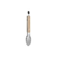 thumbnail image 3 of Utensilios de Madera para Cocinar Mango de Madera de Acero Inoxidable Lengüetas de Comida 44,5 cm Lengüetas Platadas para Cocinar Cocina Bistec Pan Sirviendo Utensilios de Barbacoa, 3 of 4