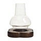 thumbnail image 1 of Candelabro de mesa,Candelabro con cubierta de vidrio transparente y base de madera,Centros de mesa con portavelas de cristal,Pantalla de lámpara de aceite Decoración de mesa, 1 of 9