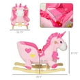 thumbnail image 7 of Unicorn Baby Rocking Horse, Ride-on Unicorn Rocking Chair with 32 Songs, Toddler Rocker Toy with Wooden Base and Safety Belt, Plush Rocking Horse for 1.5-3 Year Old, Pink, 7 of 7