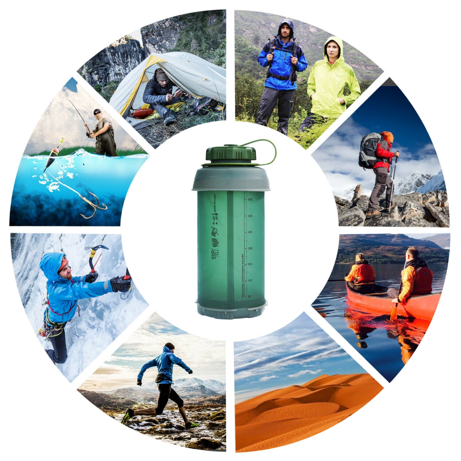  FirstE Collapsible Water Bottle with Filter