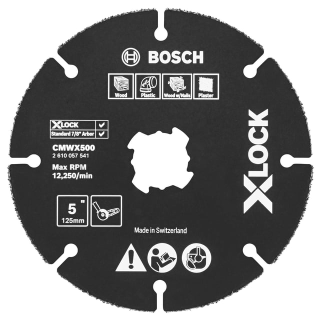 Rueda múltiple de carburo BOSCH CMWX500 X-LOCK de 5 pulgadas para cortar