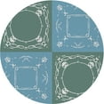 thumbnail image 1 of Ahgly Company Indoor Round Patterned Tiffany Blue Novelty Area Rugs, 4' Round, 1 of 6