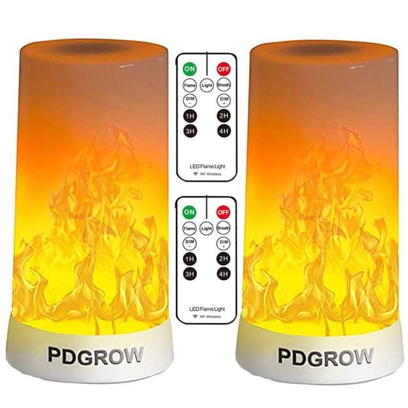 Lámpara LED PDGROW Efecto Llama Ajustable con Temporizador Inalámbrico para Interiores y Exteriores