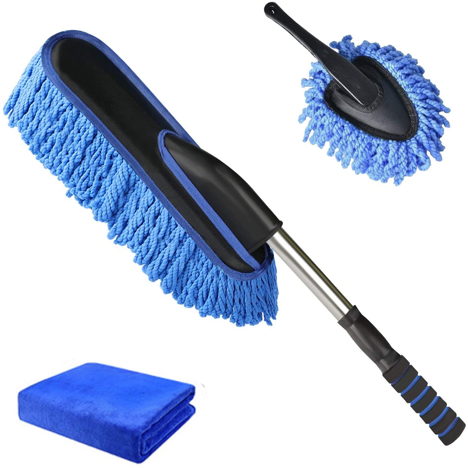 Lint Free-No-Scratch Dusting Remove Tool Blue X XINDELL Car Duster Brushes Set Effortlessly Removes Dust Pollen Daily Maintenance Dirt from Exterior & Interior for Easier Washing Waxing