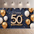 thumbnail image 6 of Golden Balloons Happy Birthday Banner Metallic Balloons Fifty Celebration Banner for Milestone Anniversary Party Indoor Event Decoration, 6 of 8