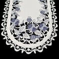 thumbnail image 2 of Embroidered Delft Blue Onion Flower on Ivory (11" x 17"/ 14" x 27"/ 15" x 34" / 14" x 54"), 2 of 3