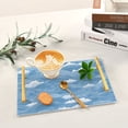 thumbnail image 6 of Bath Accessories Sets Single Print Decorative Tray With Handle For Home Bathroom Bedroom Waves, 6 of 7