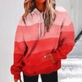 thumbnail image 2 of VEKDONE Long Sleeve Hoodie Sweatshirts for Women 2025 Clearance Sale Trendy Tie-Dye Drawstring Blouse with Pockets Teen Girl Outdoor Y2K Sweatshirt Red XXL, 2 of 5