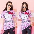 thumbnail image 2 of Camiseta De Manga Corta Impresa Para Hombres Y Mujeres 3D Hello Kitty Casual Streetwear Tops Teepangjing, 2 of 4