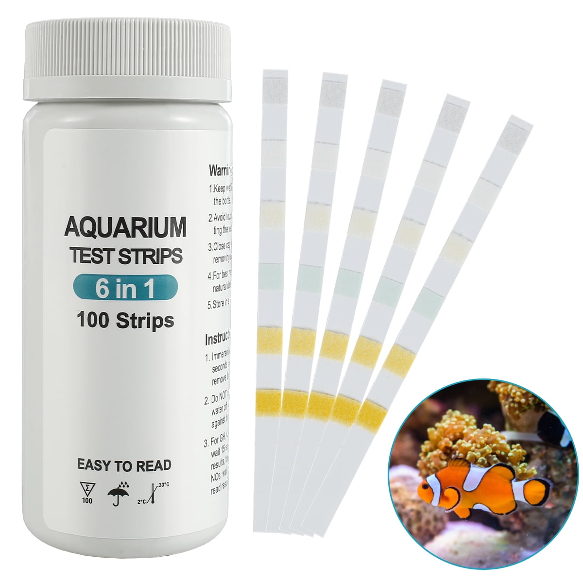 Protoiya 100Pcs Aquarium Test Strips 7 in 1 Fish Tank Test Kit