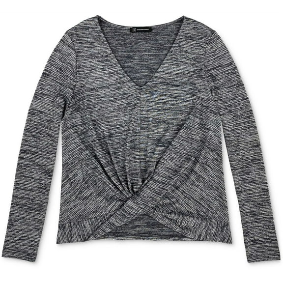 I.N.C Womens Twist Front Pullover Blouse, Grey, XX-Large