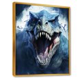 thumbnail image 2 of Designart "Gothic Dino Giants T-Rex" Animals Framed Wall Art - Modern Blue Dinosaur Living Room Framed Canvas Art, 2 of 6