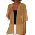 thumbnail image 3 of Frostluinai 3/4 Sleeve Cardigan for Women Open Front Chiffon Lightweight Summer Cardigans Sheer Beach Vacation Cover ups S-2XL, 3 of 8