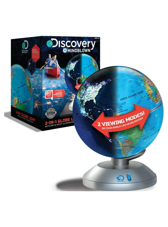 Discovery #Mindblown 2-in-1 World Globe LED Lamp, Blue