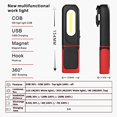 thumbnail image 4 of Rechargeable LED Work Light, 2 in 1 Inspection Light with 360 Degree Rotation and 5W COB LED Torch Lamp with Magnetic Base and Hook for Home Workshop Camping DIY Lighting, 4 of 5