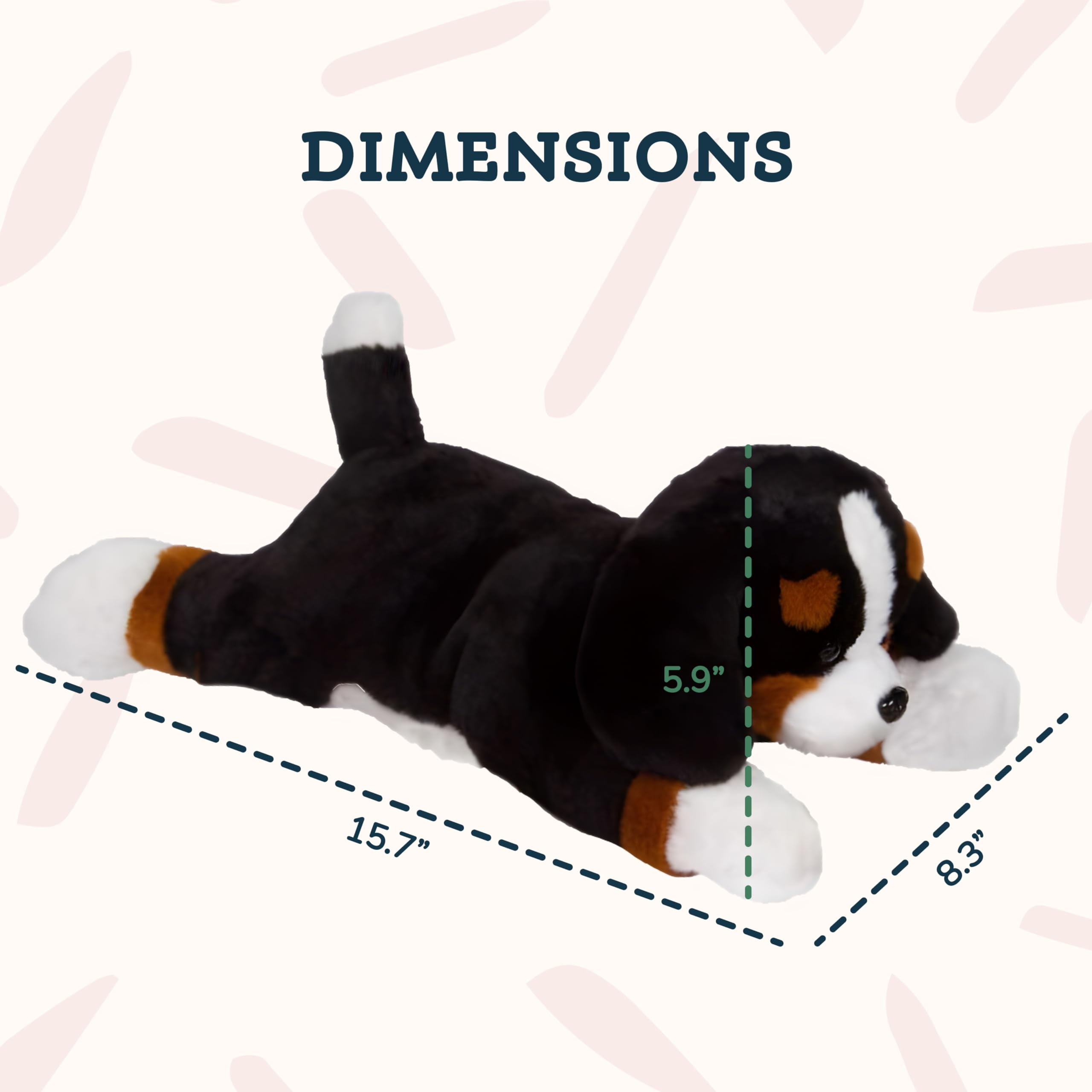 PixieCrush Dog Stuffed Animals - Bernese Mommy with 4 Puppies in Her Tummy - Huggable and Fluffy Dog Plushies for Imaginative Play - Plush Toys Suitable for Kids 3 Years Old and Above - 5" x 10" x 8"
