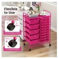 thumbnail image 4 of Rolling Cart with 15 Drawers, Rolling Drawer Organizer Cart w/Lockable Wheels, Removable & 2-Sized Storage Drawers, Art Cart for School Home Art Supplies File Scrapbook, 4 of 8