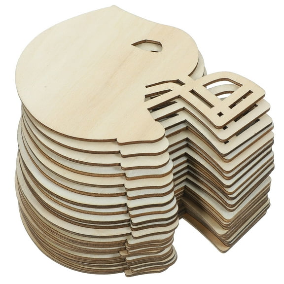 Raindrops 20 Pcs Unfinished Wood Chip Dowel Rod Football Helmet Cutout