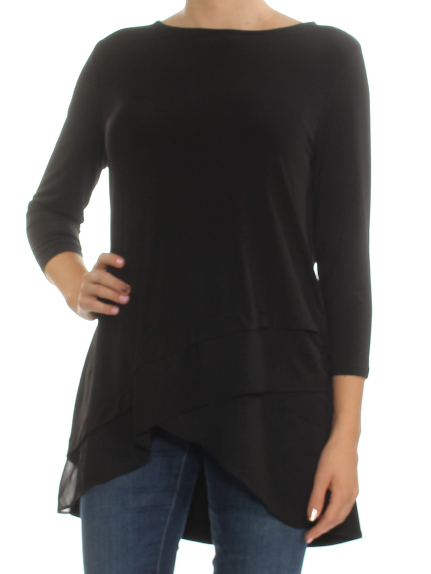 long sleeve black tunic top