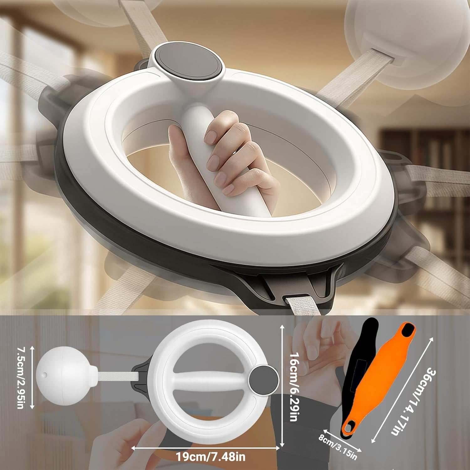 Arm & Shoulder Workout Equipment, 360° Hand Crank Forearm Trainer, Upper Body Strength & Mobility Trainer for Home Gym