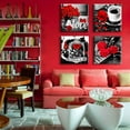 thumbnail image 3 of Bathroom Decor Rose Wall Art Red Room Accessories Canvas Print Pictures for Bedroom Home Decorations Black and White Modern Artwork Framed 12''''X12''''X4, 3 of 6
