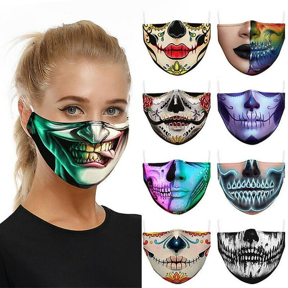 Halloween Skull Bike Motorcycle Face Mask Reusable Washable Protection Cover