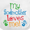 thumbnail image 4 of Inktastic My Godmother Loves Me Boys or Girls Baby Bib, 4 of 4