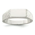 thumbnail image 1 of White Sterling Silver Ring Band Fashion 6x11mm Open Back Signet, 1 of 3