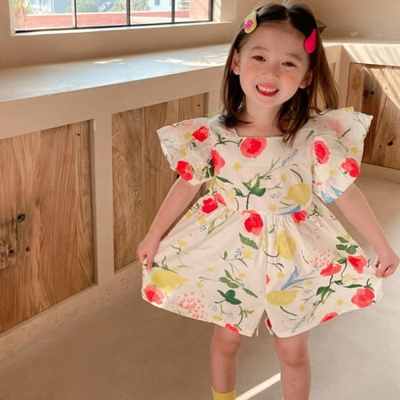 

Children s Flower Jumpsuit Summer Style Girls Sweet Every Children s Pants