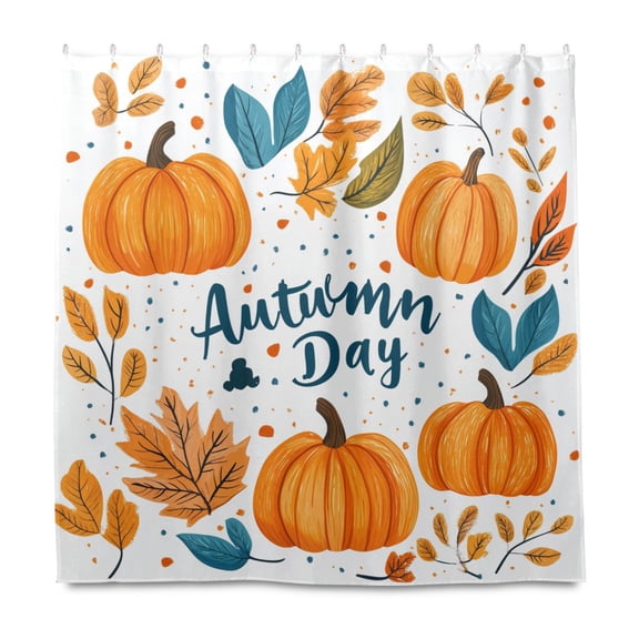Yayeee Shower Curtain with Hooks 72"x72" Waterproof Fabric Bathroom Hanging Decor, Pumpkins Pattern