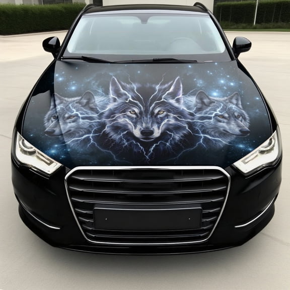 Predator Eyes Claw Tear Car Hood Vinyl Decal Wrap Sticker, Universal Truck Ripped Metal Graphic Engine Hood Accessory (59 * 39 inches)