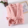 thumbnail image 5 of Long Sleeve Robes for Women Fluffy House Coat Oversized Soft Women's Sleepwear Spa Womens Bathrobe Light Pink, 5 of 6