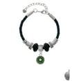 thumbnail image 2 of Delight Jewelry Silvertone 3-D Green Enamel Kiwi Mom Celtic Knot Leather Bead Bracelet, 7"+2" Extender, 2 of 4