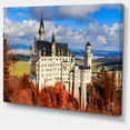 thumbnail image 2 of Château de Neuschwanstein avec Feuillage Rouge - Grande Toile Paysage, 2 of 4