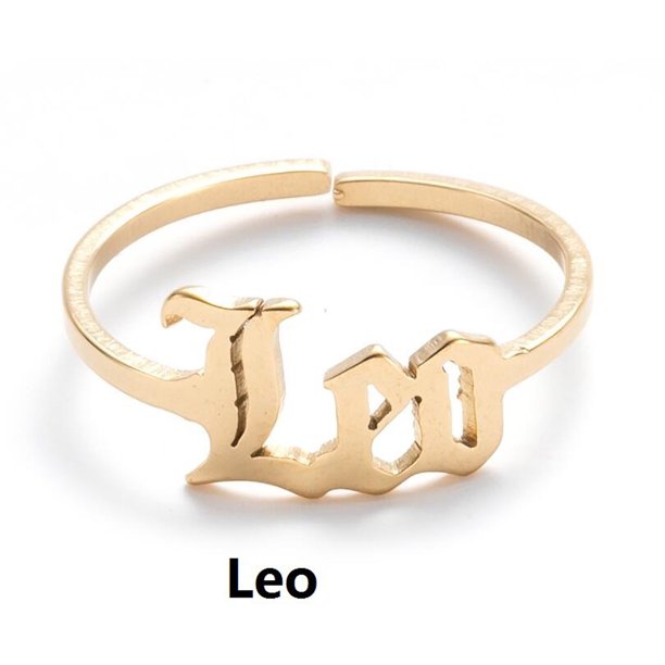 Anillos para mujer, regalos para mujer, aretes de acero inoxidable con apertura de doce letras inglesas