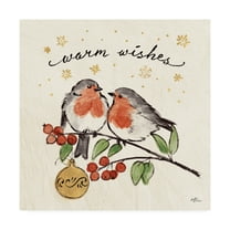 Trademark Fine Art 'Christmas Lovebirds II' Canvas Art by Janelle Penner