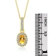 thumbnail image 4 of RYLOS Matching Jewelry  14K Yellow Gold Halo Pendant Necklace & Matching Ring. Gemstone & Diamonds, 18" Chain. 6X4MM Citrine Yellow Topaz November Birthstone Jewelry Size 5, 4 of 6