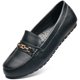 thumbnail image 1 of Mocasines Flats DeyaShopin para mujer, piel negra, talla 8, 1 of 7