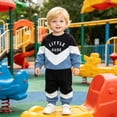 thumbnail image 7 of Linfrsh Baby Boy Fall Clothes Long Sleeve Round Neck Letter Print Sweatshirt Top Long Pants Cute Toddler Winter Outfits, 7 of 7