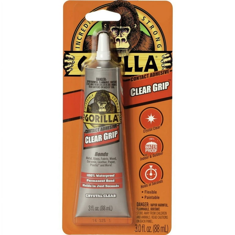 Gorilla Clear Grip Contact Adhesive - 3 fl oz - 1 Each - Clear - Super  Glues, Gorilla Glue, Inc