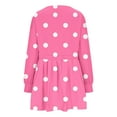 thumbnail image 5 of Lindreshi Fall Dresses for Teens with Long Sleeves Women's Winter New Polka Style Dress V-Neck Bubble Sleeve Pleated Dress, 5 of 5