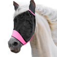 thumbnail image 1 of Máscara antimoscas SMFUSMFU para caballo con orejas, color rosa, talla M, 1 of 6