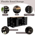 thumbnail image 5 of Multi-Functional Storage Sideboard with Adjustable Shelves, 3-Tier Pull-Out Rack, Kitchen Island Cabinet, Buffet Table for Dining Room, Black, 5 of 19