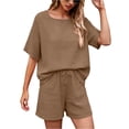 thumbnail image 2 of Summer Women's Casual Suit Tops And Shorts Fashion Two-Piece Set, 2 of 7