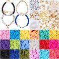 thumbnail image 2 of 4800 Pcs Flat Round Polymer Clay Spacer Beads for Jewelry Making Bracelets Necklace Earring DIY Craft Kit with Pendant and Jump Rings - Creat 30-40 Pack Bracelets (6mm 18 Colors Beads), 2 of 5