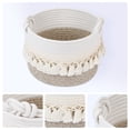 thumbnail image 2 of REGALWOVEN 1 Pack Woven Storage Basket, Shelf Closet Storage Bin with Tassel for Key Tray Bowl for Entryway Desk, Catchall Home Decor Flaxen 9.4*6.7in, 2 of 5