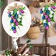 thumbnail image 1 of Guirnalda de tulipanes en forma de lágrima con lazo, adorno colgante de flores artificiales, corona de para bodas de estilo rústico, vitrina, Blanco Azul Morado, 1 of 8